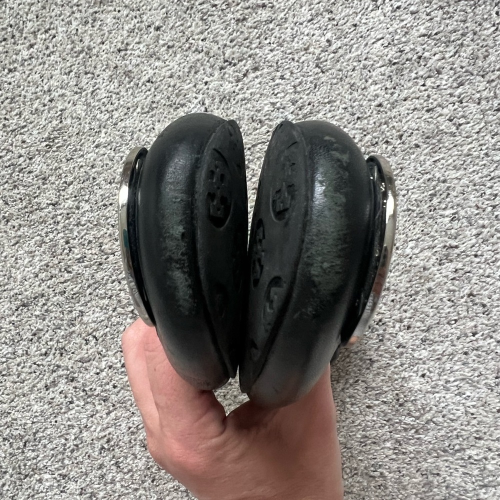 Tory Burch Black Flats with Silver Logo - Picture 3 of 10